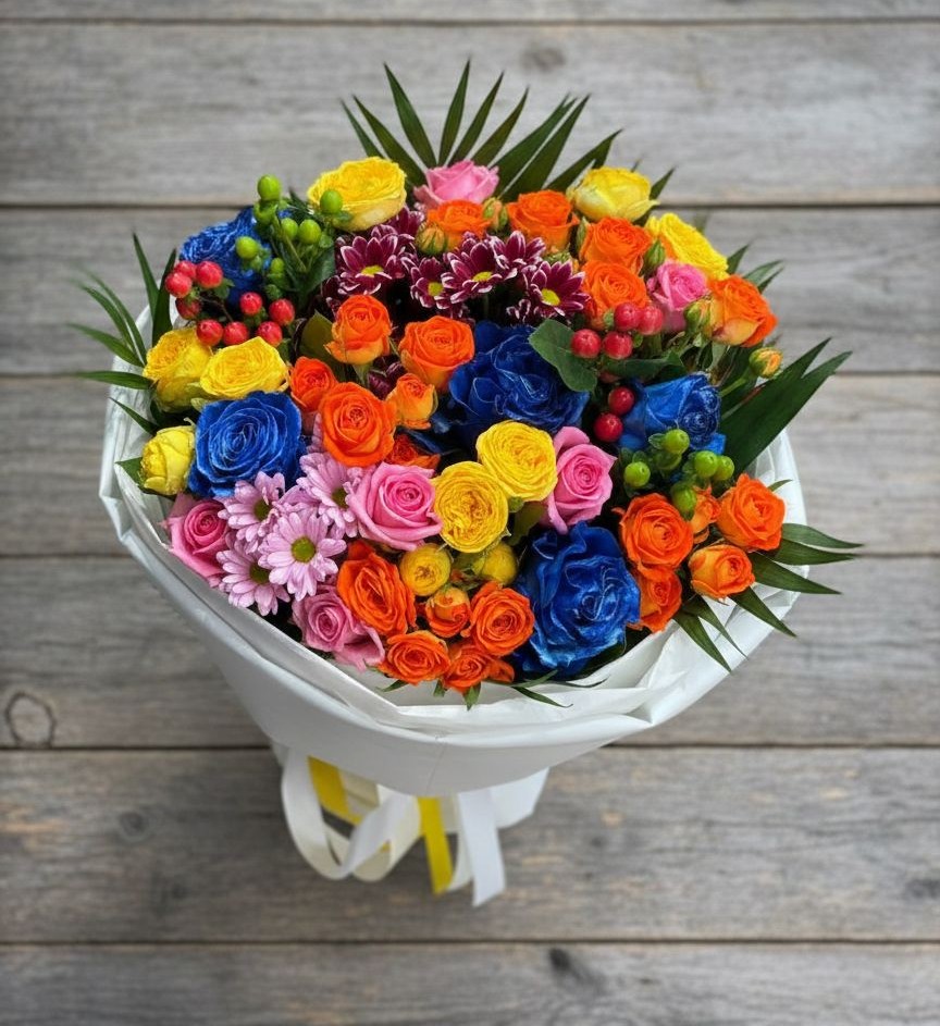 Букет цветов из: Розы и Хризантемы в Йошкар-Оле