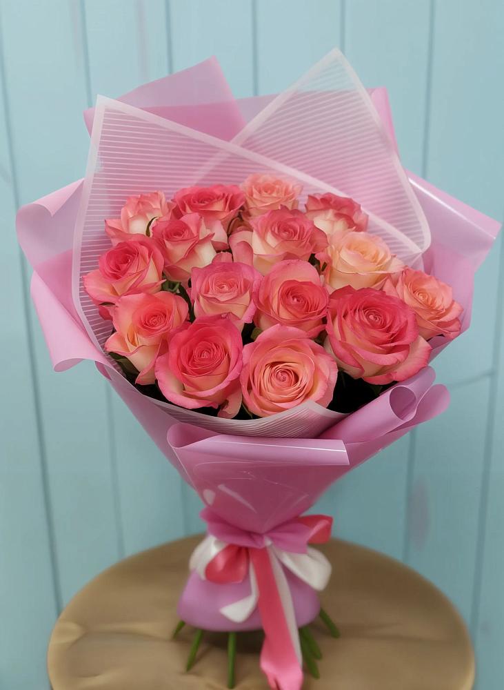 Букет 15 Розовых роз Равель в Йошкар-Оле