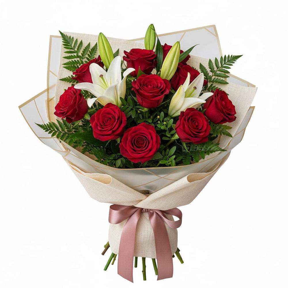 Букет цветов из: Лилии и Розы в Йошкар-Оле