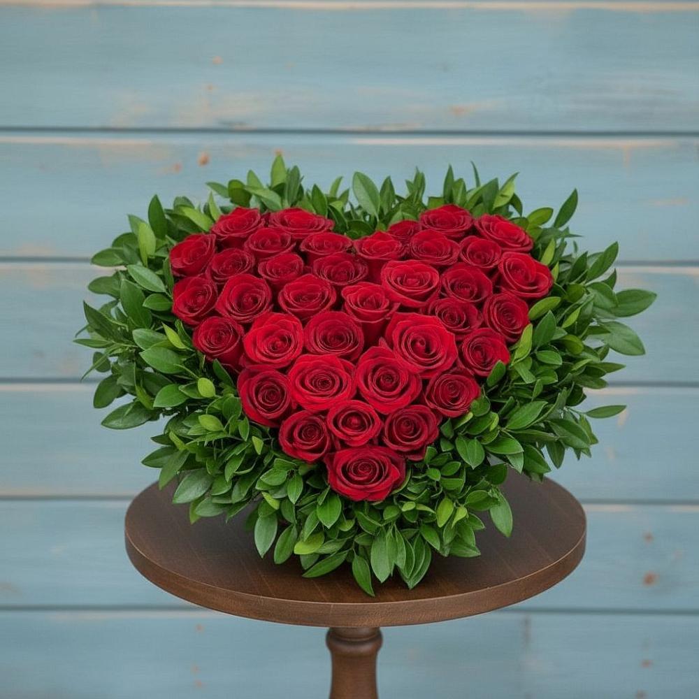 Цветочная композиция из Розы в виде сердца в Йошкар-Оле