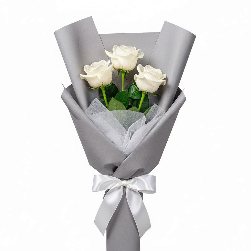 Букет 3 белые розы в Йошкар-Оле