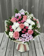 Букет цветов из:  Альстромерии, Гвоздики, Розы и Хризантемы в Йошкар-Оле