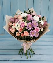 Букет цветов из:  Хризантемы, Розы и Альстромерии в Йошкар-Оле