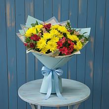 Букет цветов из:  Альстромерии и Хризантемы в Йошкар-Оле