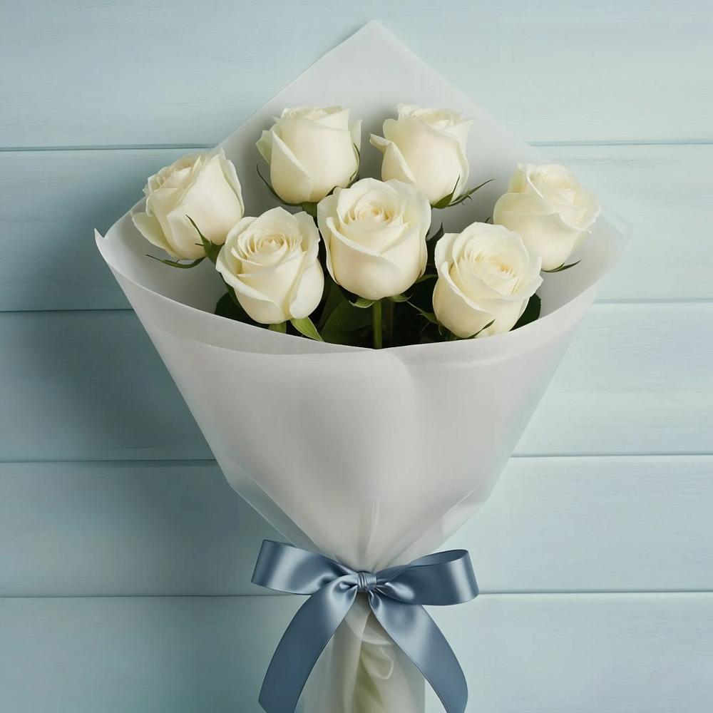 Букет 7 Белых роз Эдлесс Лав в Йошкар-Оле